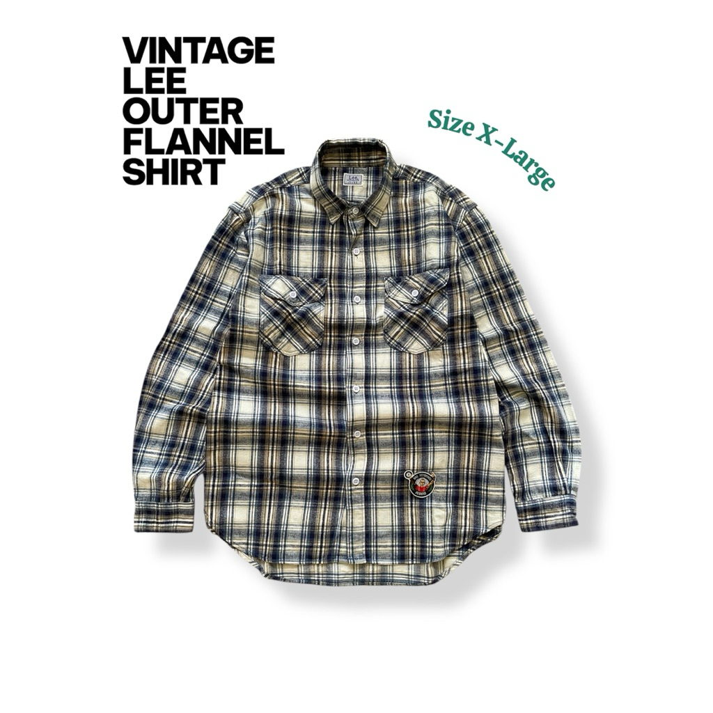 Vintage Kemeja Flannel Outer Lee Fit XL Second Original