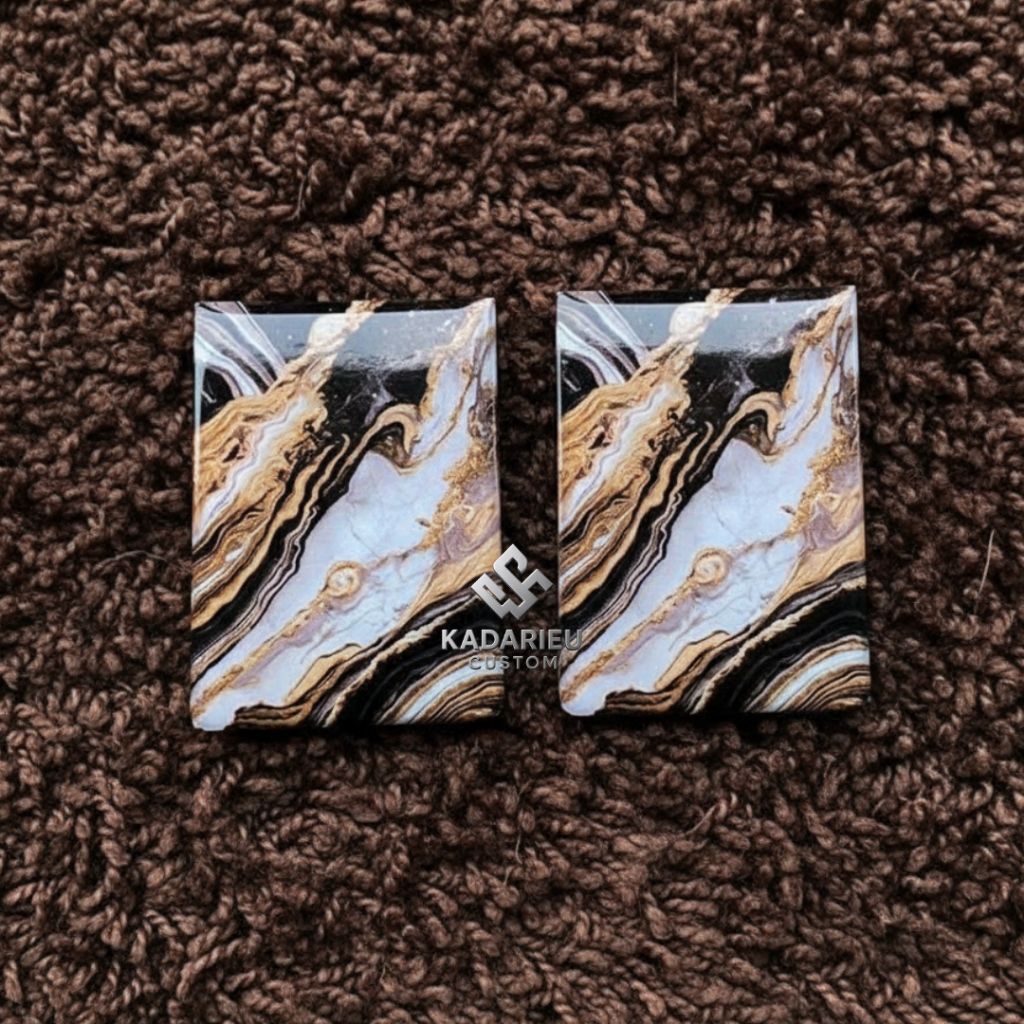 Akrilik Panel Gold Marble Orion II Full Print Resin Glossy Magnet Kulkas Tutup Baterai