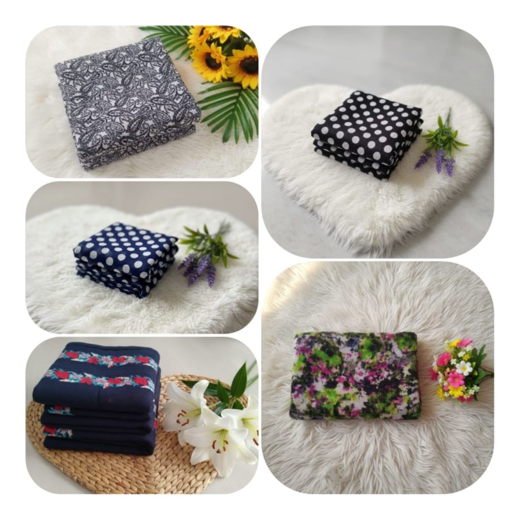 Kain Sifon Bludru Motif Bunga Timbul / Kain Bordir Mewah untuk Kebaya & Gaun