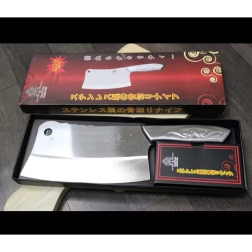RHAVSAKA 117 PISAU CACAH Super tajam Pisau golok pisau daging cincang stenlis stell jepang luji B018
