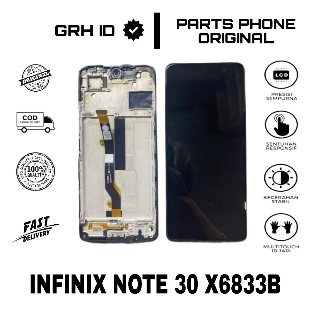LCD TS TOUCHSCREEN FULLSET FRAME INFINIX NOTE 30 X6833B ORIGINAL COPOTAN