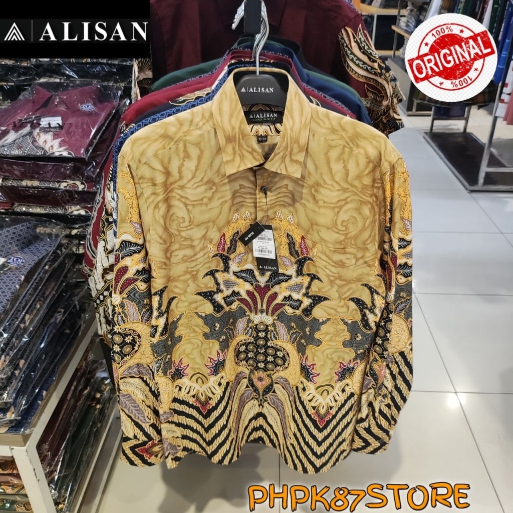 Alisan kemeja panjang batik tradisional,kemeja pria buat kondangan bahan premium