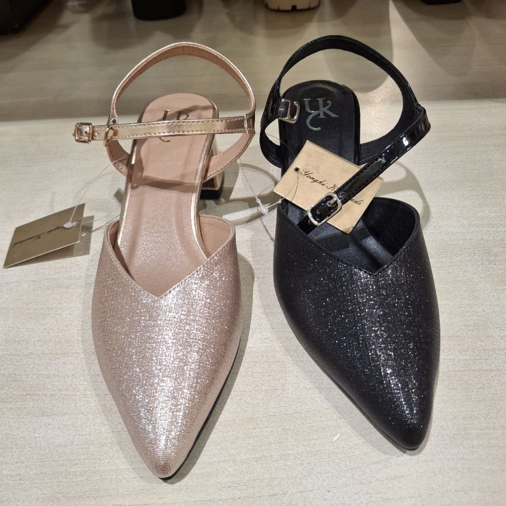 Yongki komaladi sepatu sandal selop heels 6cm wanita ringan & ori size 36-40