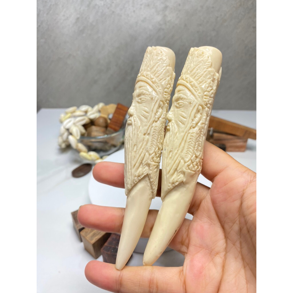 Pipa Rokok Tulang Ukir Suku indian