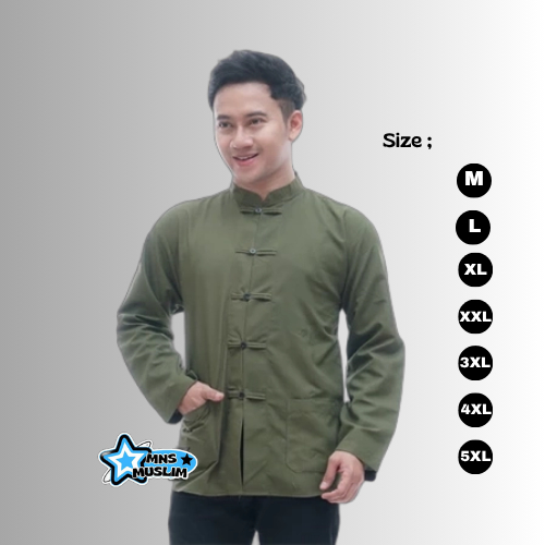 Baju Koko Chines Koko Ip Man Cheongsam China Katun Baju Koko Big Size Ip Man M - 5XL