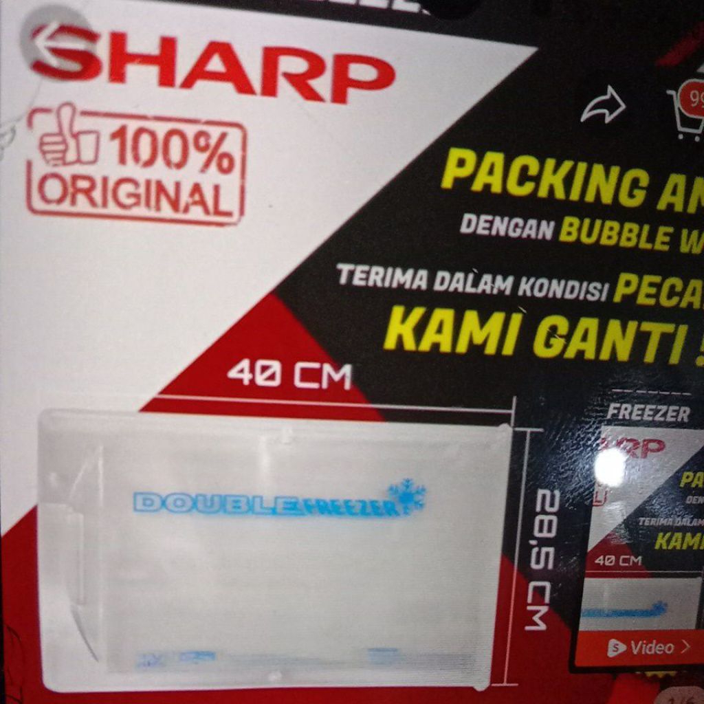 tutup frizer Sharp Doble frizer 1pintu SJX 195/SJX197W