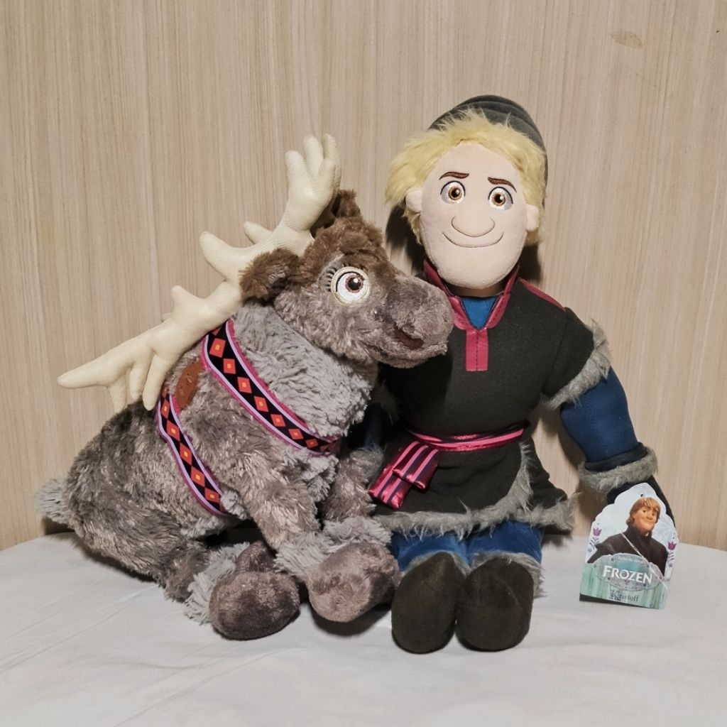 Boneka Kristoff & Sven Disney Frozen Original | Sven Artikulasi | Kristoff New Tag