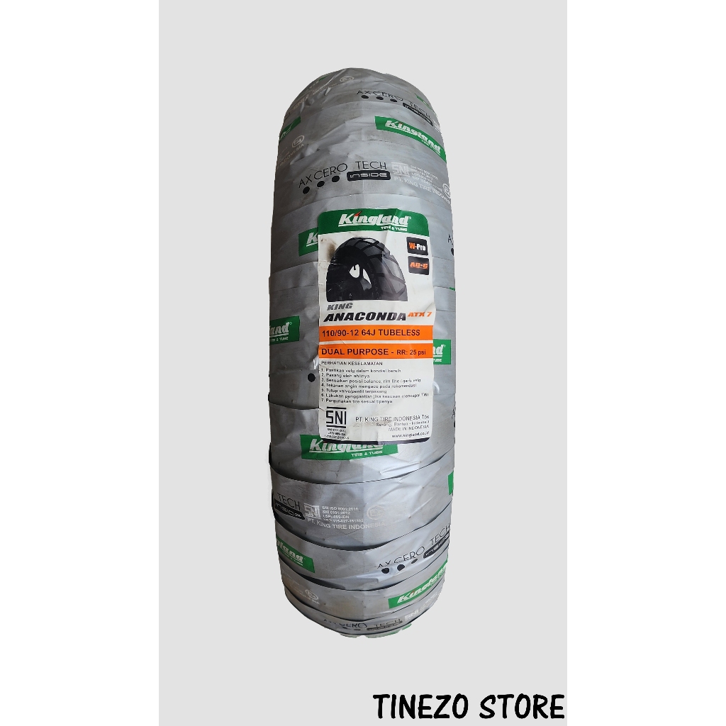 BAN LUAR KINGLAND 110/90-12 110 90 12 TUBELESS KING ANACONDA ATX 7