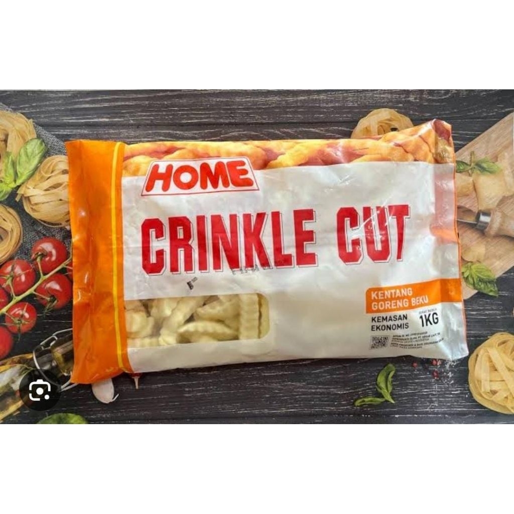 KENTANG HOME CRINKLE CUT/KENTANG GORENG FROZEN/KENTANG SHOESTRING 1KG