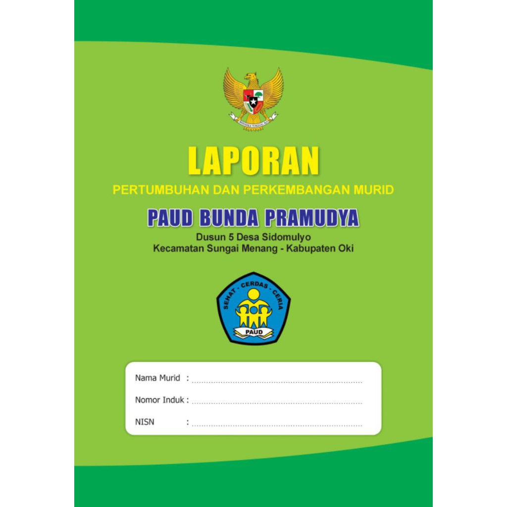 Costume buku RAPORT KB PAUD TK RA dan PAUDQU