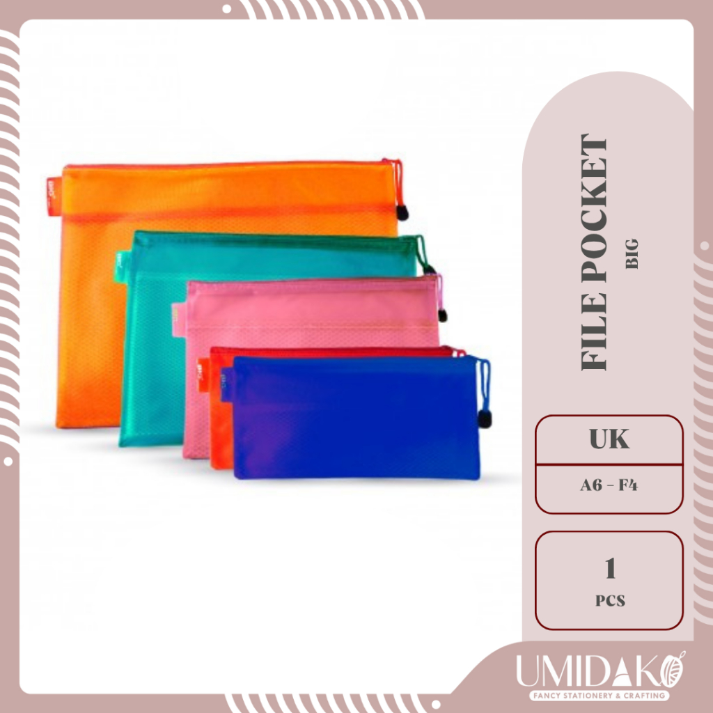 [UMIDAKO] FILE POCKET | MAP FILE | PENSIL CASE JARING A6 BIG | MAP JARING A6 ZIPPER PO-9001