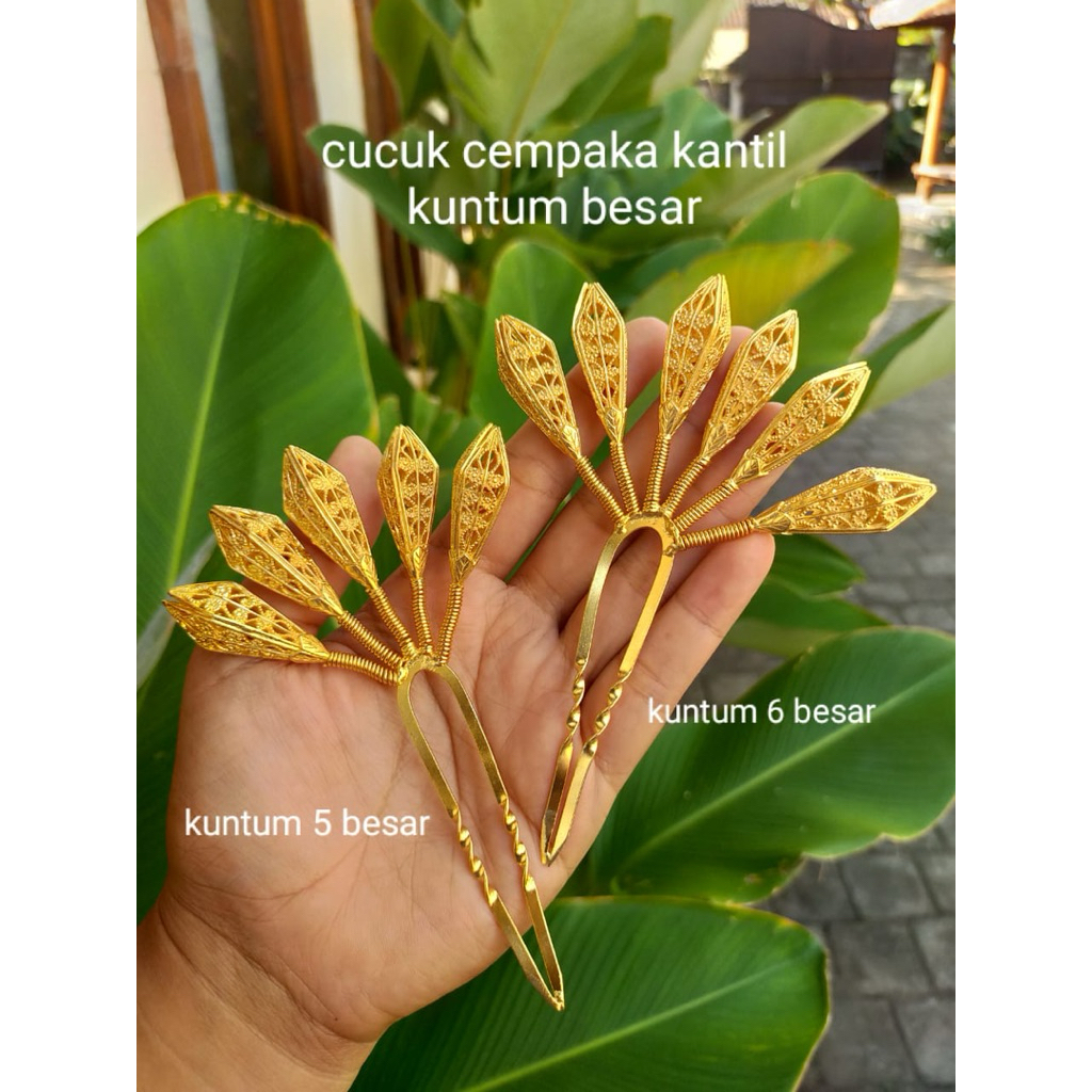 Cucuk Cempaka Kantil lapis emas | tusuk konde cempaka kantil