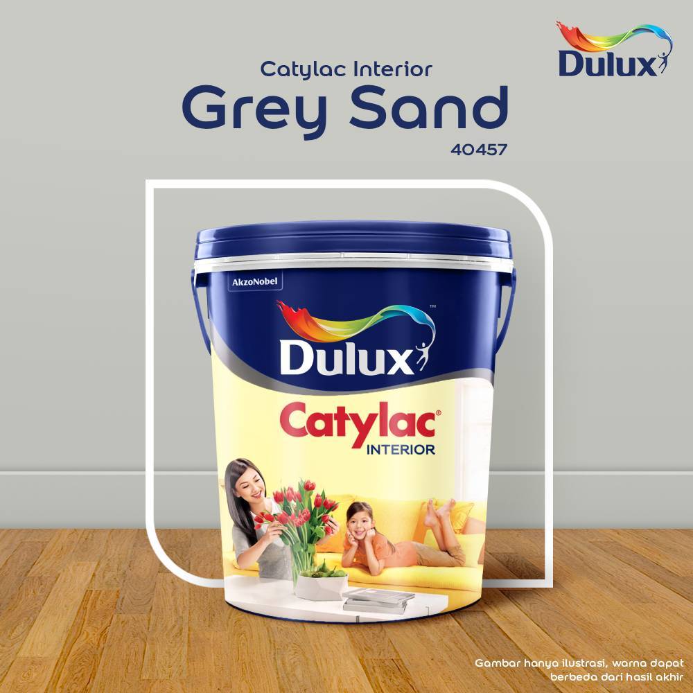 CAT TEMBOK GREY SAND DULUX CATYLAC INTERIOR  - 5 KG CAT GREY SAND 40457 CAT TEMBOK DULUX CATYLAC