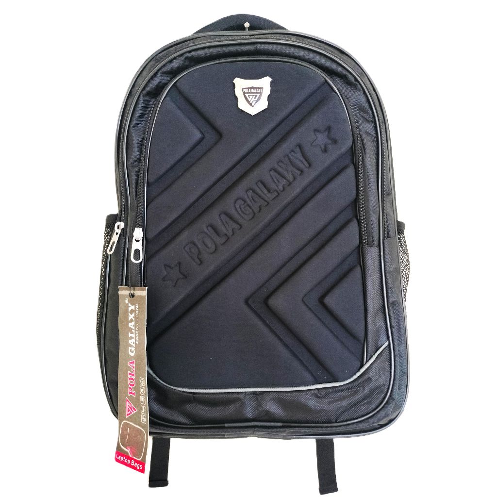 Tas Ransel Hitam Emboss - Pola Galaxy