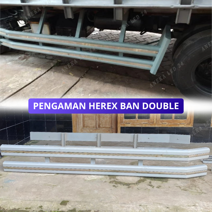 PENGAMAN HEREX TRUK SAMPING BAN DOUBLE BAHAN PLAT BESI FULL POXY PLUS STAINLESS SET SLEBOR SPAKBOR M
