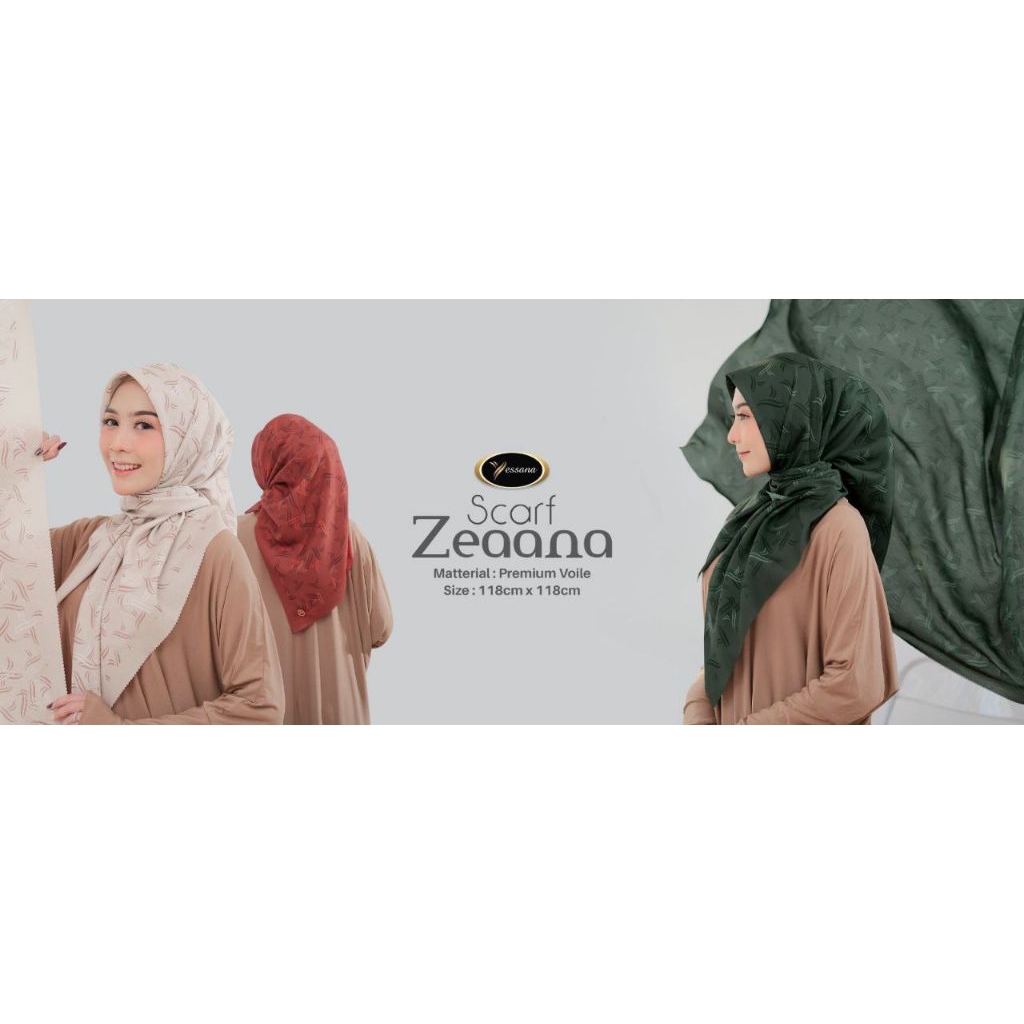 ZEAANA SCARF by Yessana Hijab // Hijab Segiempat Motif Premium Voile