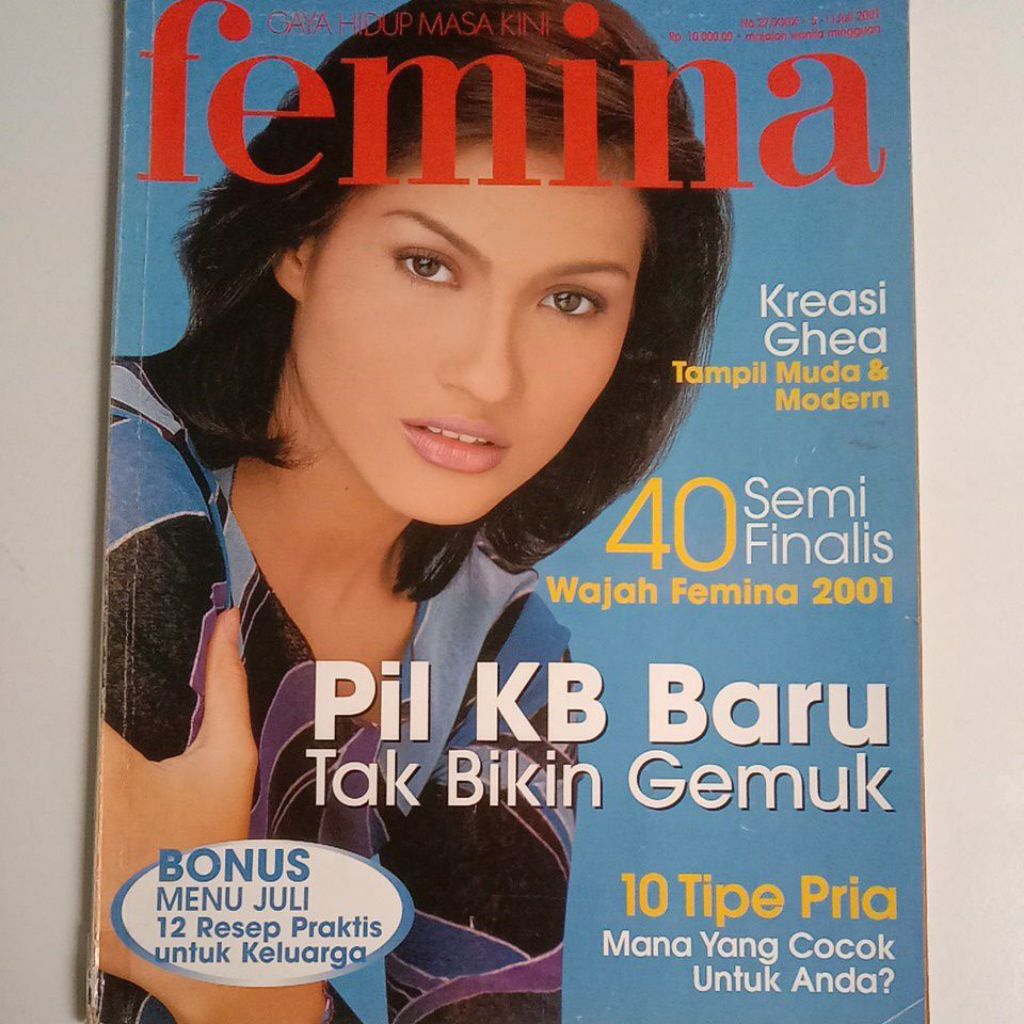 Majalah Femina Tahun 2001 Cover Karenina Maria Anderson (Unggulan Cogirl'96)