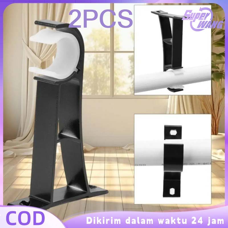 2pcs/Set Tiang Gorden Bracket Universal Braket Tiang Gorden Hook Penyangga Tiang Gorden Braket Gorde