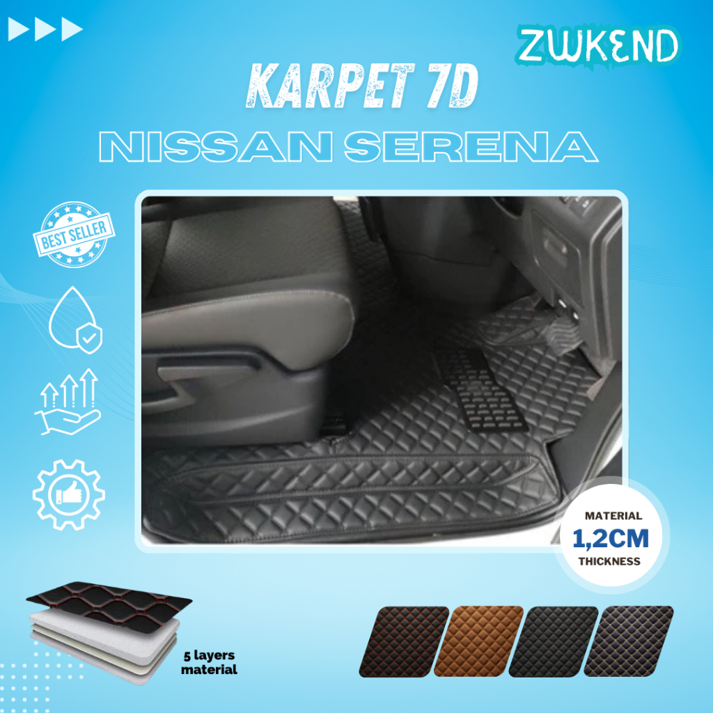 Karpet Mobil Kulit Premium Nissan Serena C24 - C27 Fullset
