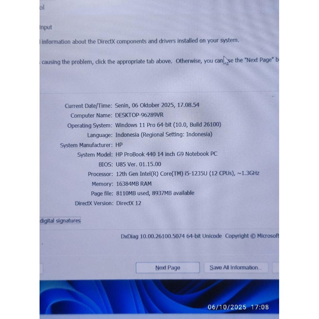 HP Probook 440 G9 14inc Core i5-1235u Ram 16GB SSD 512GB