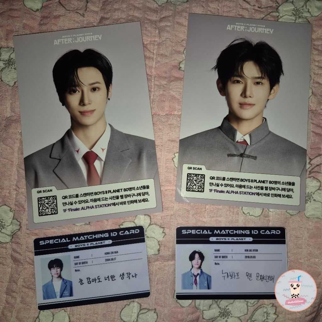 BOYS II PLANET ALD1 After Journey Entrance Gift Zhang Jiahao & Yichen, Special Matching ID Card Hong