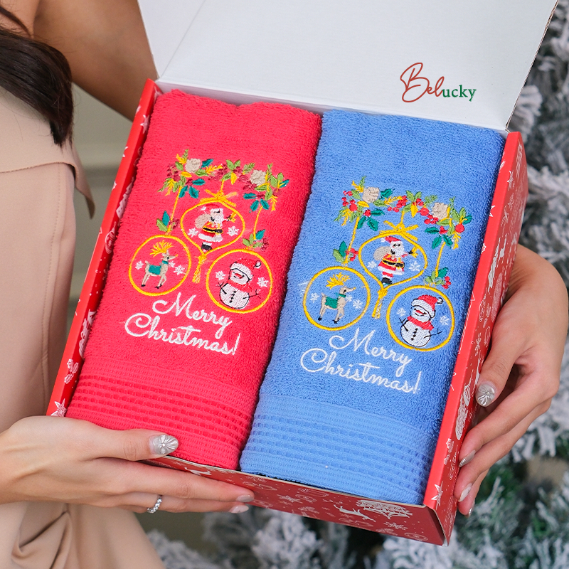 Handuk Ready Bordir Premium Kado Natal Christmas Hampers- CHRISTMAS