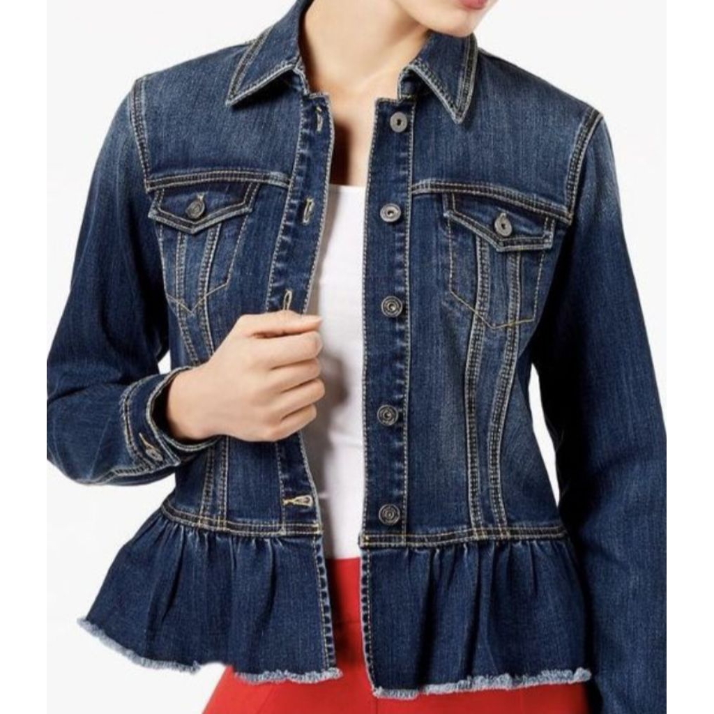 NEVADA - JAKET JEANS/DENIM CROP WANITA (BUY 1 GET FREE 1)