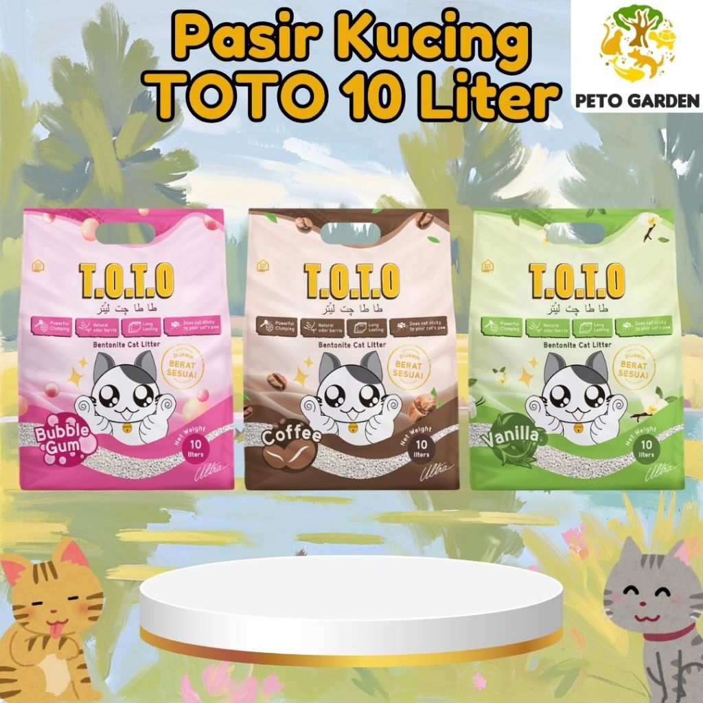 Pasir Kucing TOTO 10 Liter | Pasir Gumpal Wangi Kotoran Kucing