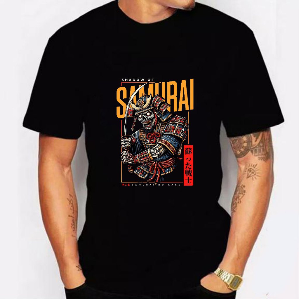 BAJU KAOS DISTRO SHADOW OF SAMURAI BAJU KAUS DEWASA LAKI LAKI / PRIA BAHAN KATUN TEBAL ENAK DI PAKAI