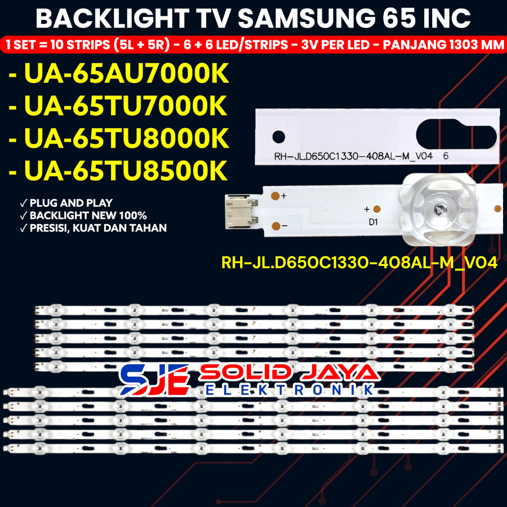 BACKLIGHT TV SAMSUNG 65 INCH UA65TU7000 UA65TU8000 UA65AU7000 UA65TU8500K 65TU LAMPU BL BN96-50313A
