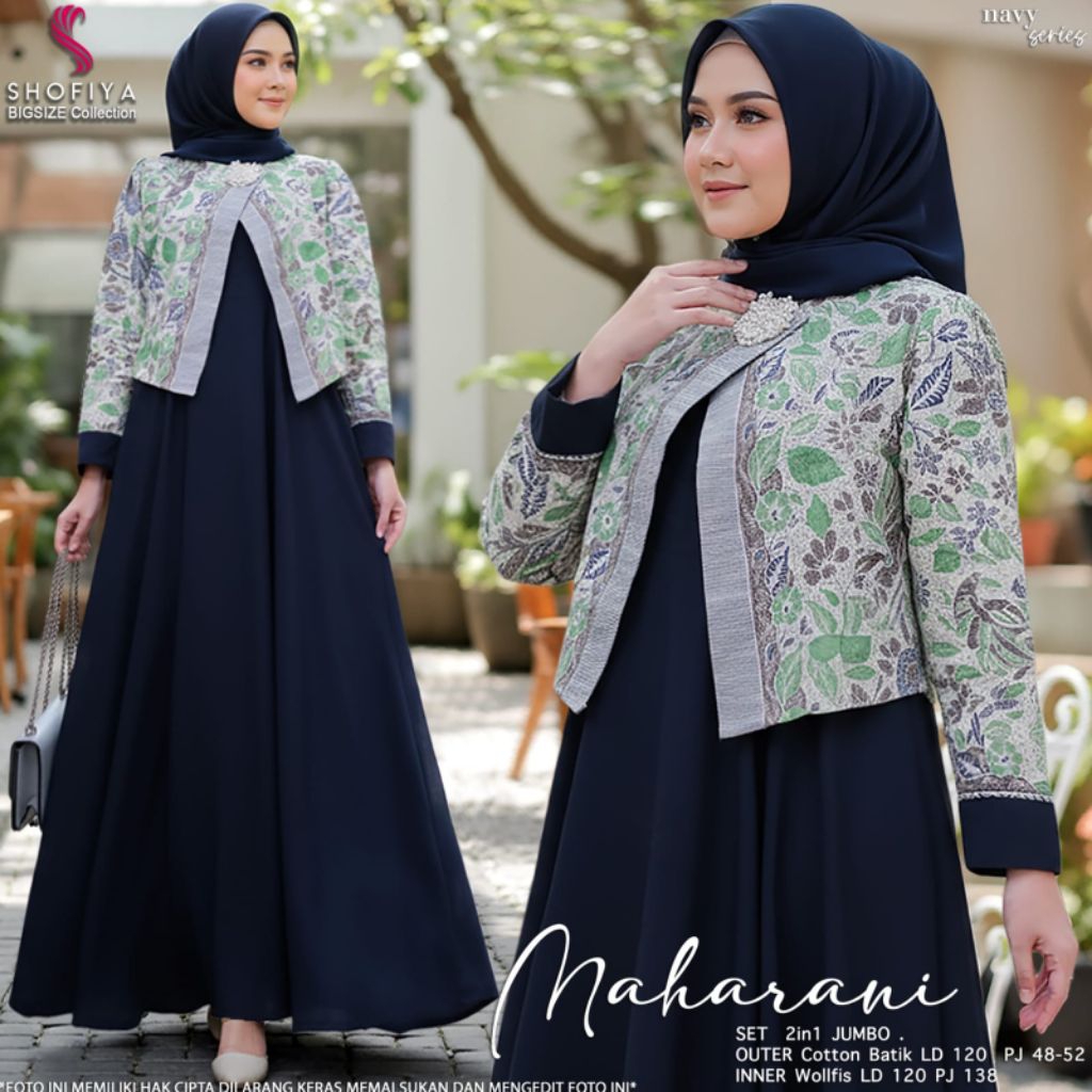 [KALINAOKE] MAHARANI SET INER DRESS PUTUNGAN DAN OUTER BATIK JUMBO ORI BY SHOFIYA