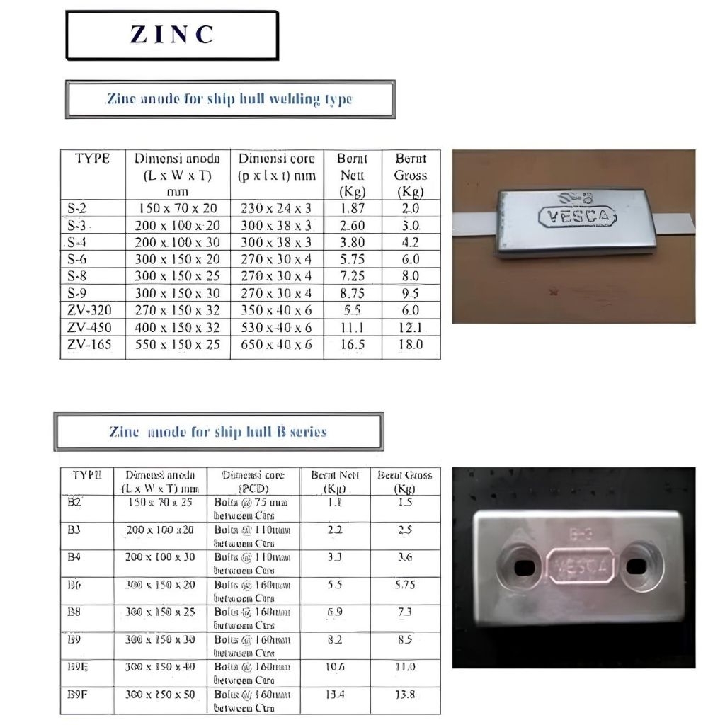 Zinc Anode 8KG S8/ Anti Karat S8/ Anti karat kapal