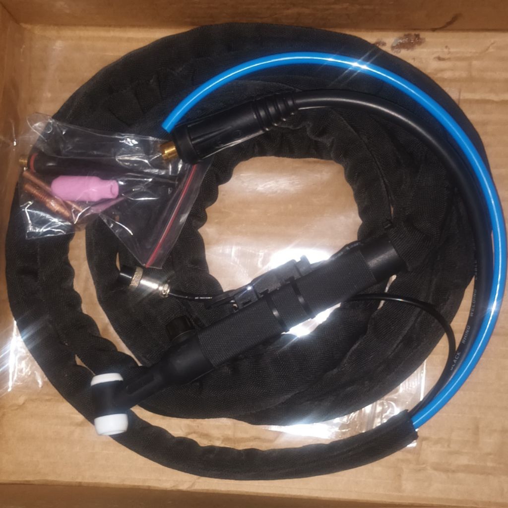 panjang 8meter tig torch wp26v. untuk pengelasan argon bisa, dan bisa menggunakan mesin smaw/las sti