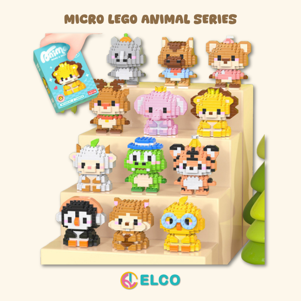 ELCO Micro Lego Bricks Animals Lelebrother | Mikro mini lego karakter animal binatang
