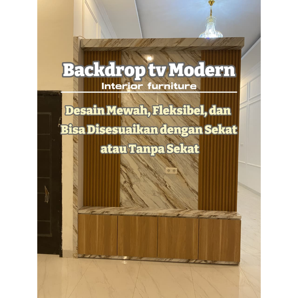 BACKDROP TV CUSTOM/SEKAT RUANGAN/BACDKROP TV + SEKAT RUANGAN