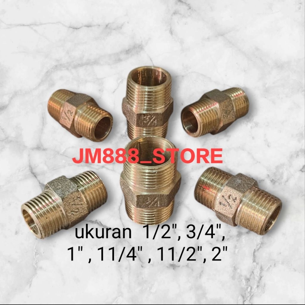 Double nipple brass / Double nepel kuningan / Double nipple / Double nepel