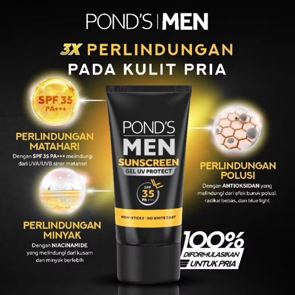 Ponds Men Sunscreen UV Gel SPF 35 PA++ | Ponds Men Sunscreen