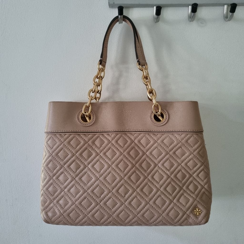 (Preloved) TAS BAG AUTHENTIC TORYBURCH TB FLEMING LEATHER TOTE SHELL