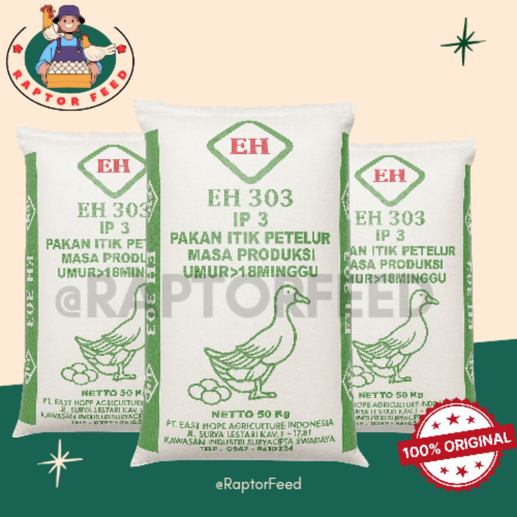 Pakan Itik/Bebek Petelur EH 303 REPACK 1KG Masa Produksi