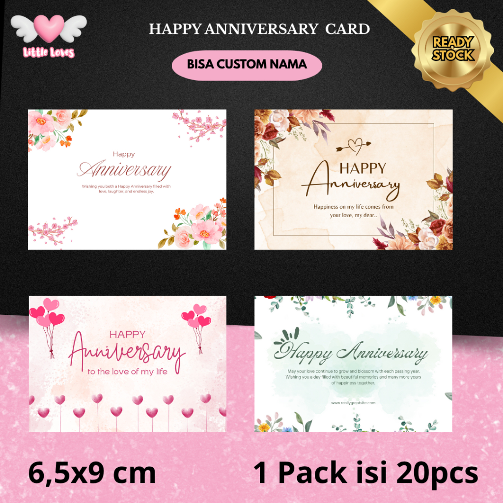 { 20 PCS } CARD ANNIVERSARY - KARTU UCAPAN HAPPY ANNIVERSARY