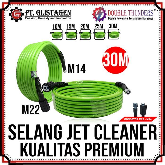 Double Thunders Selang Jet Cleaner Hijau M22 - M14 Conector Drat Besar Kecil Konektor Drat Besar Kec