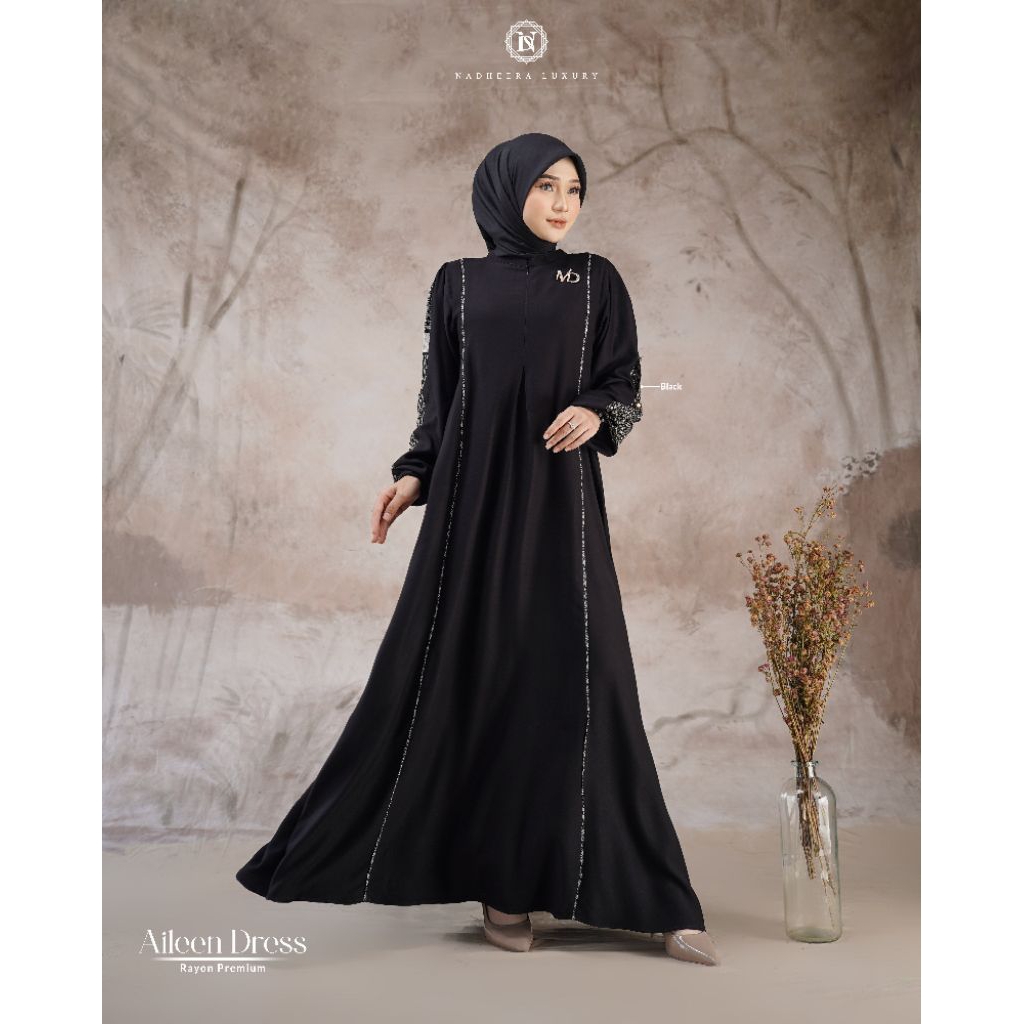 Aileen Dress & Midi by Nadheera Luxury | Aileen Series | Gamis Rayon | Gamis Polos  Nadheera Luxury 