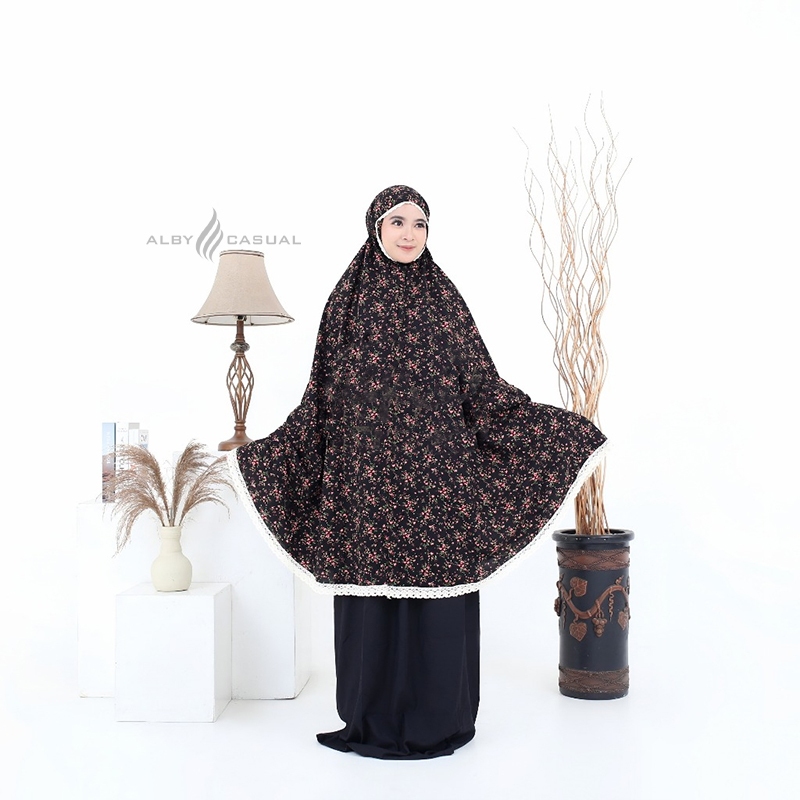 Alby Casual - Mukena Sakura 2in1 Rayon Motif Premium Resleting Terbaru