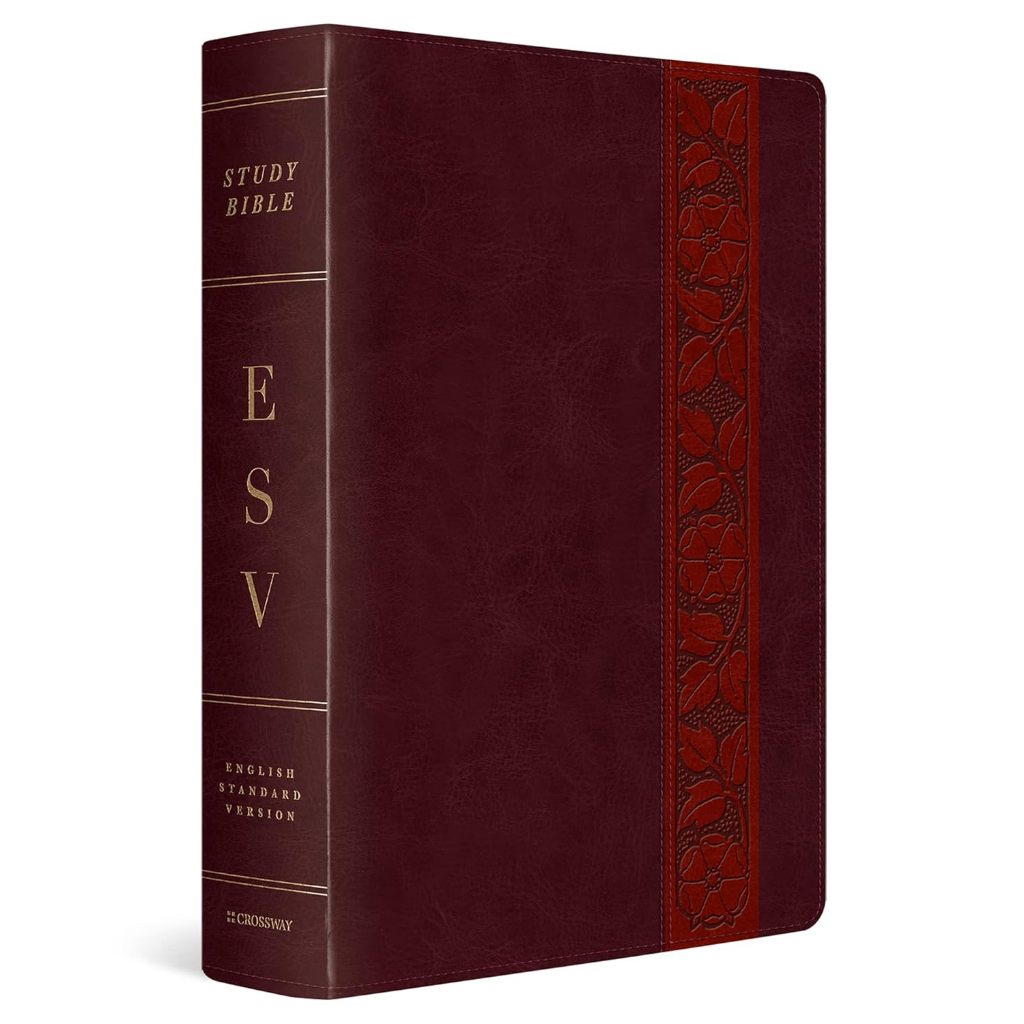 ESV Study Bible, Large Print, Softleather-Mahogany with Trellis Design, Thumb-Indexed | Holy Bible