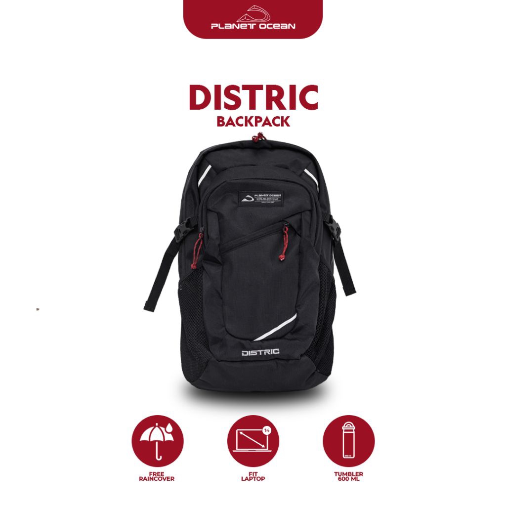 PLANET OCEAN - Tas Ransel Pria Nilon Premium - TPR 528101 BLACK