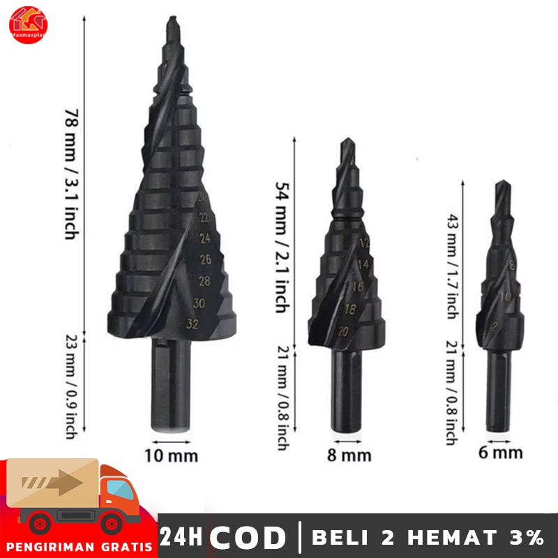 Mata Bor Pagoda 4-32MM Mata Bor Untuk Baja Keras Pagoda Titanium Mata Bor Besi Baja Black Titanium