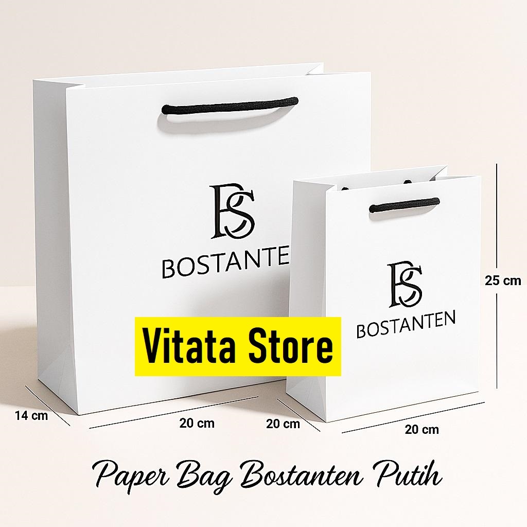 Paper bag Bostanten premium putih tas hampers kado untuk hadiah