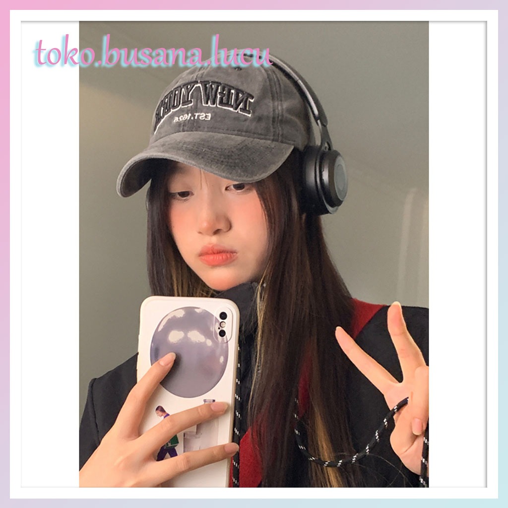 Topi Wanita Import Premium Topi Koboi Ootd Korean Style Membuat Tua Warna Solid Topi new york Surat 