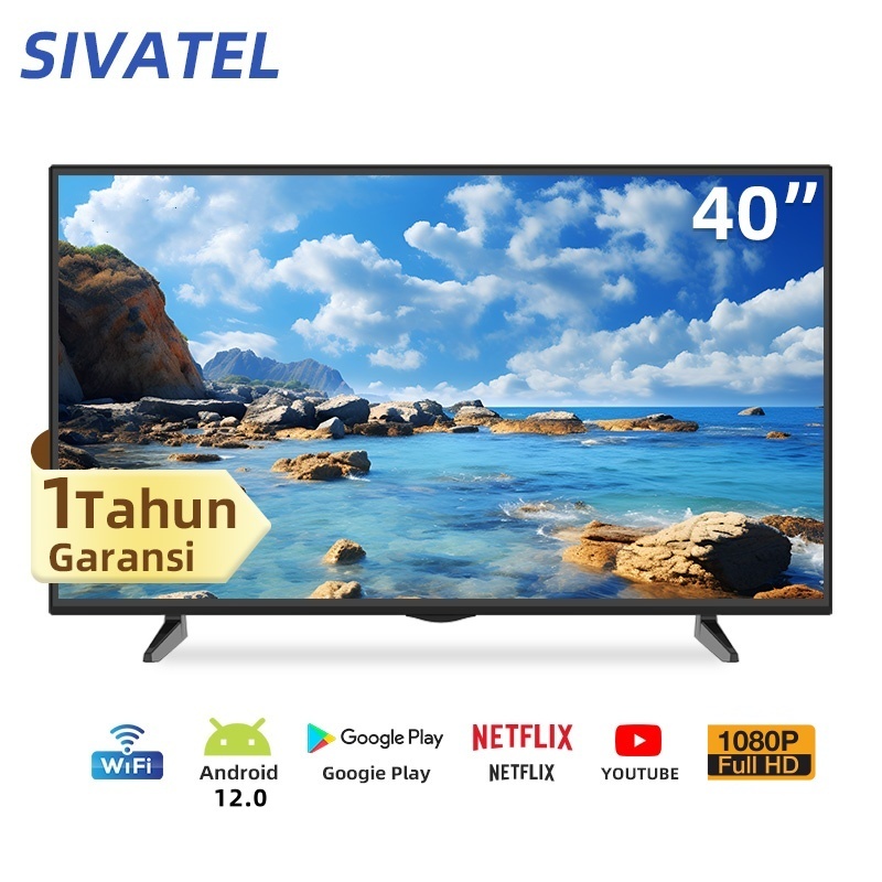 Sivatel TV LED Smart 40/43/32 inch TV LED Android 12.0 FHD Ready Televisi Digital TV Youtube/Netflix