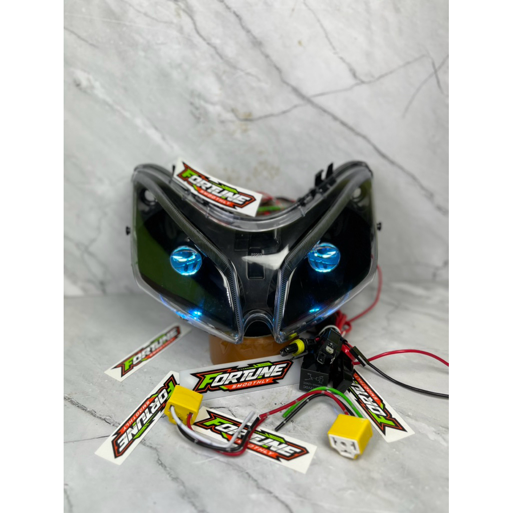 Reflektor Lampu Depan Biled H4 + Socket Vario 110 Karbu Vario Lama Tinggalpasang